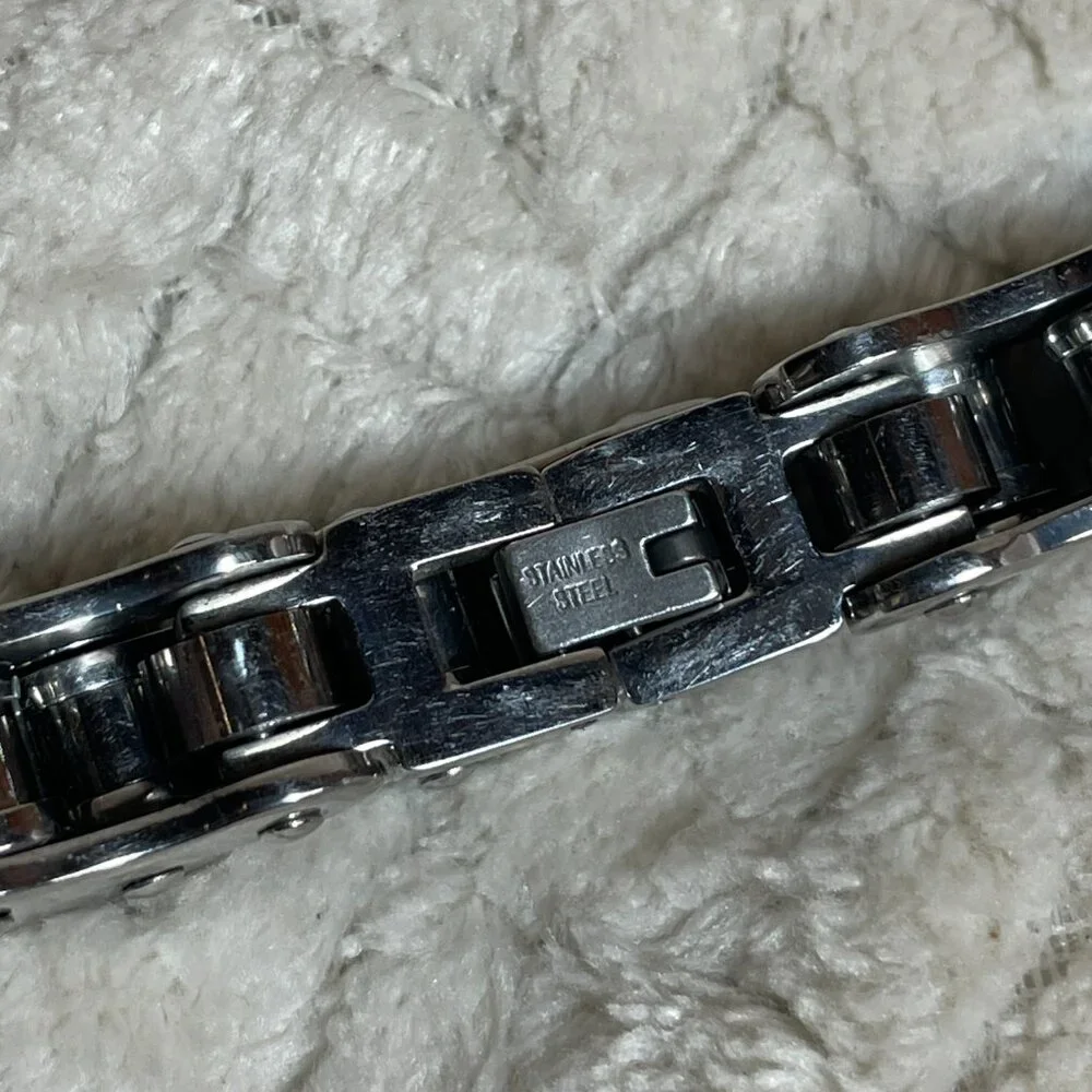 90s Grunge Punk Skater Stainless Steel Bike Chain Bracelet OS‎